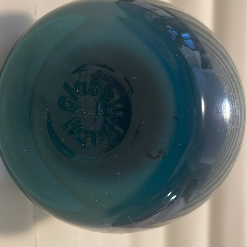 Teal Glassybaby hand blown glass candle holder - Picture 2 of 3